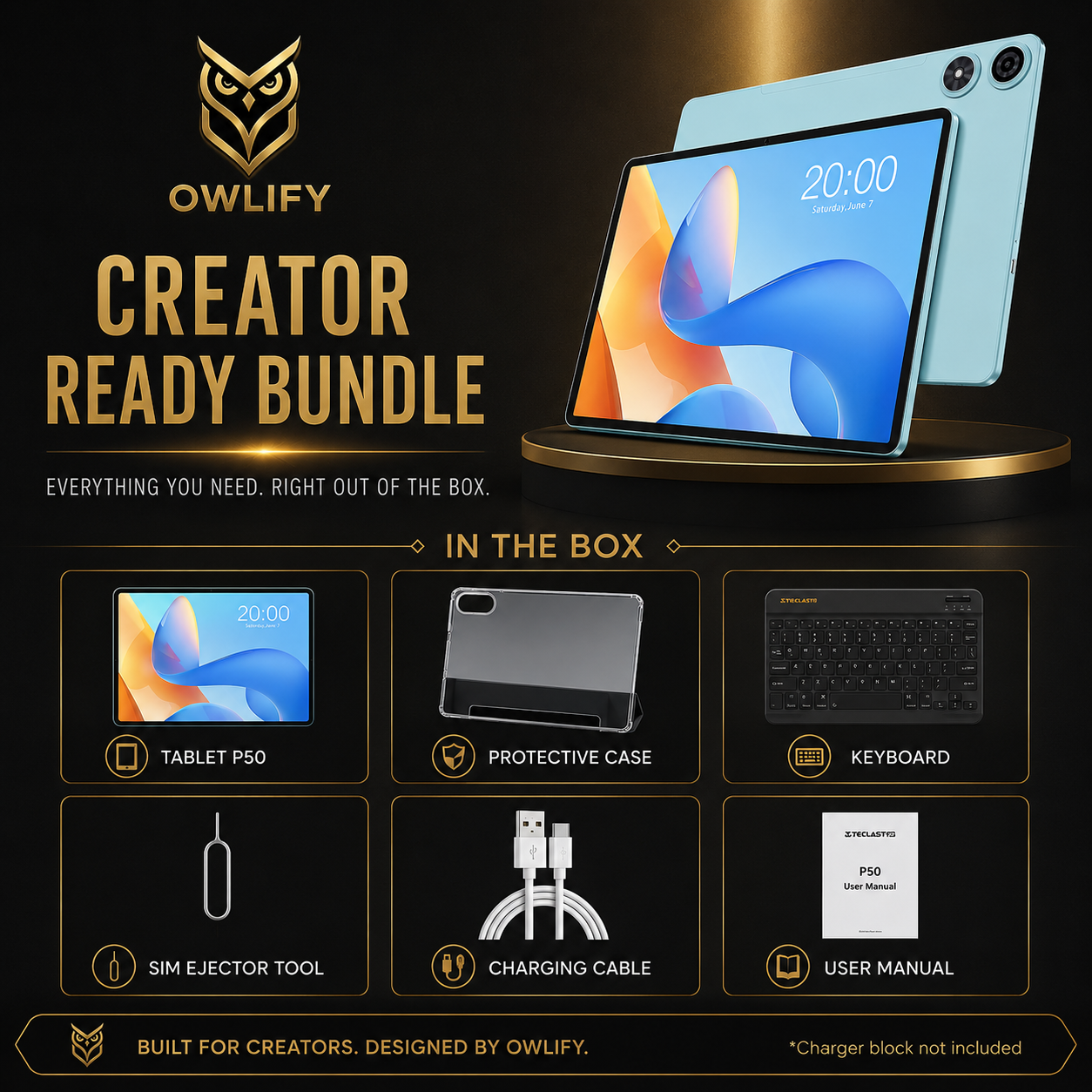Owlify CreatorPad 11' | 90Hz Android 16 Tablet with 16GB RAM, 128GB Storage, Dual SIM 4G & 8000mAh Battery