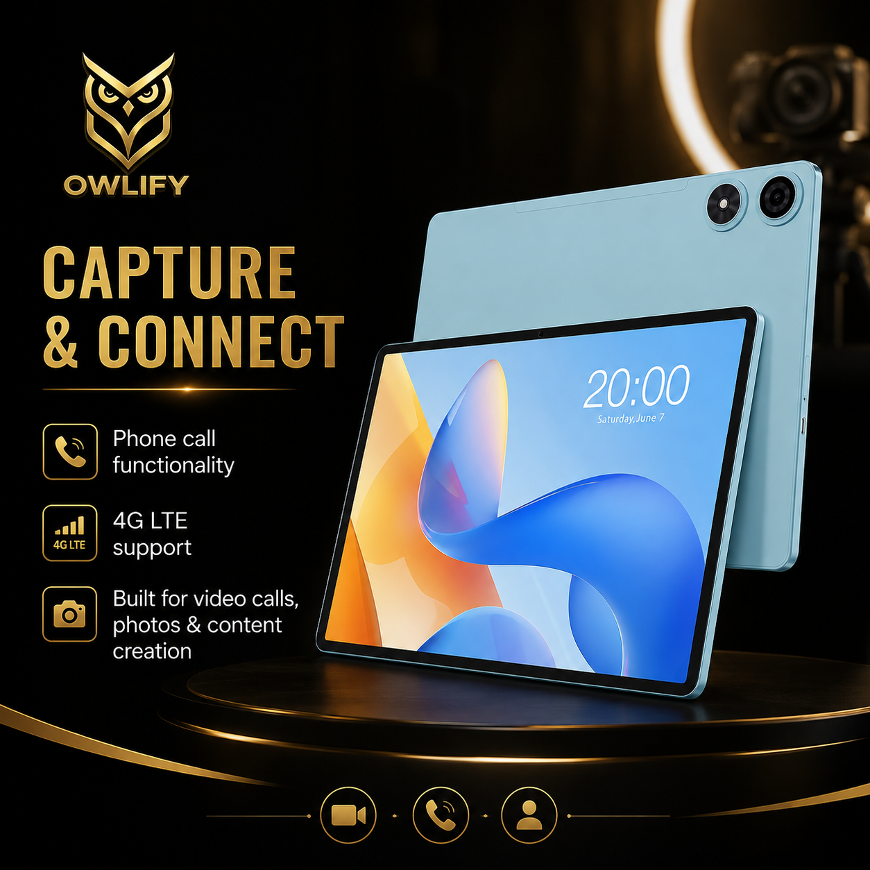 Owlify CreatorPad 11' | 90Hz Android 16 Tablet with 16GB RAM, 128GB Storage, Dual SIM 4G & 8000mAh Battery