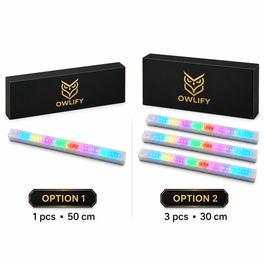 Owlify Smart RGB Motion Sensor Light Bar – 7 Colour Modes, USB Rechargeable