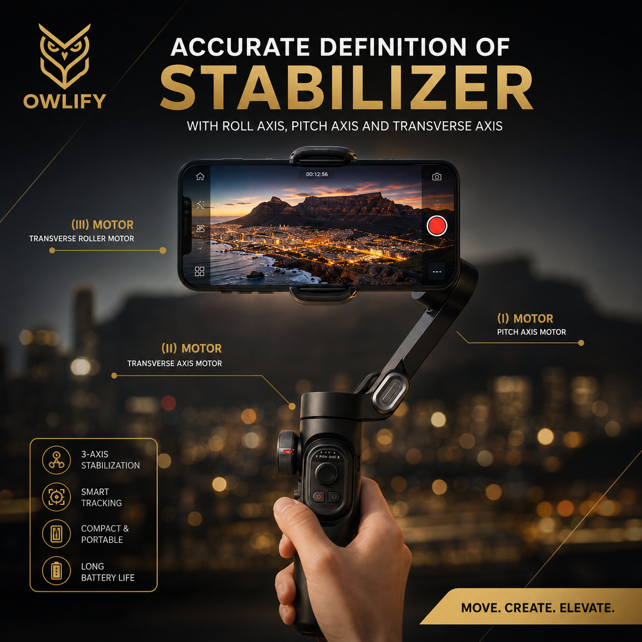 3-Axis Handheld Gimbal Stabilizer — Foldable Smartphone Vlog PTZ