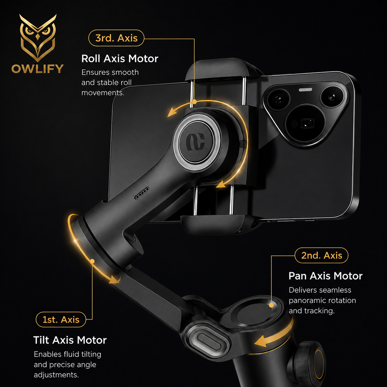 3-Axis Handheld Gimbal Stabilizer — Foldable Smartphone Vlog PTZ