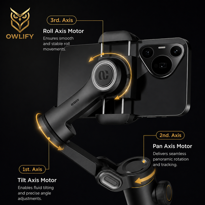 3-Axis Handheld Gimbal Stabilizer — Foldable Smartphone Vlog PTZ